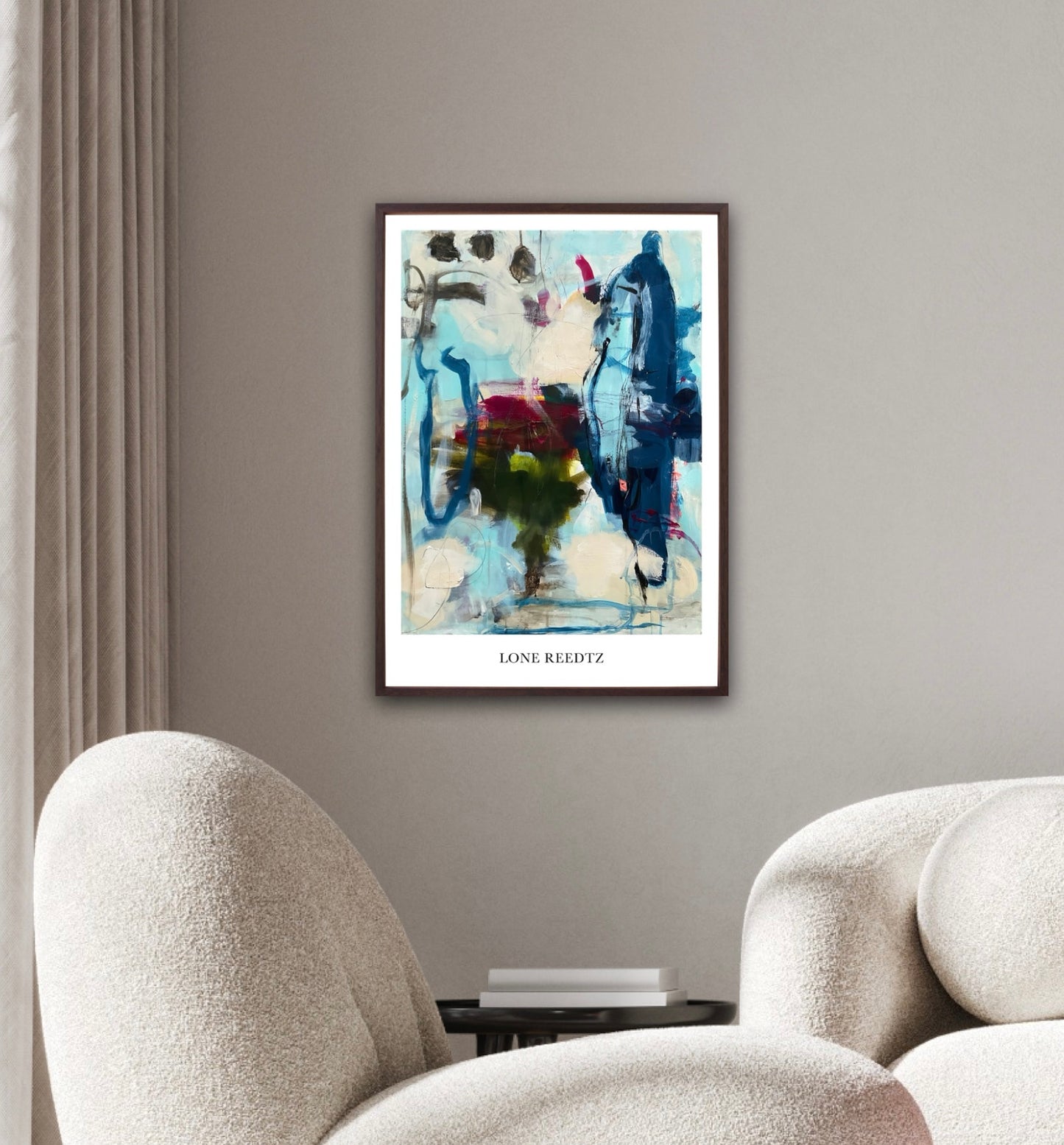Abstrakt kunstplakat, 62x44 cm, "Lily" - Limited Edition by Lone Reedtz , Abstrakt ekspressiv kunstplakat