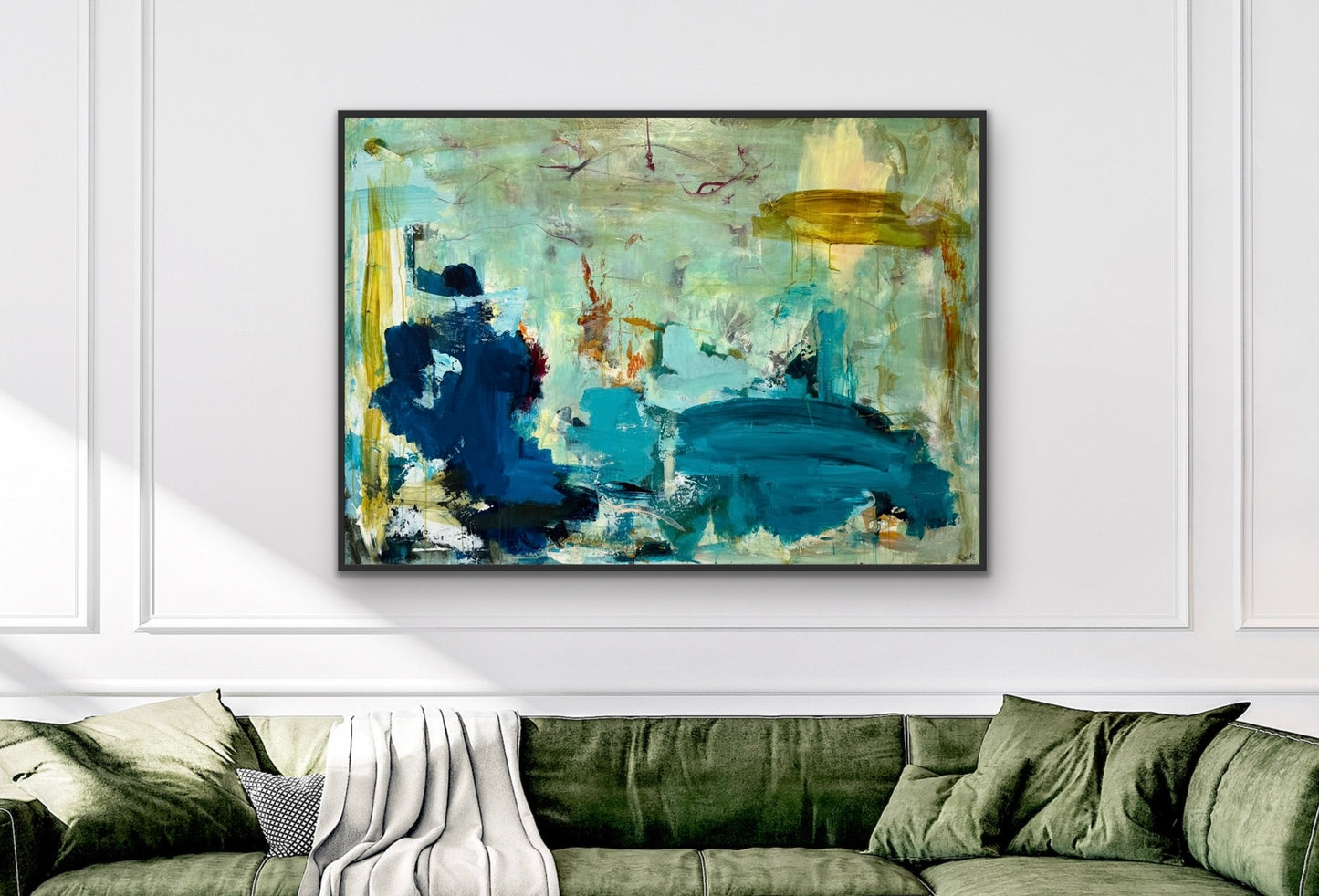 Abstrakt maleri, 100x140 cm, "INTO THE UNKNOWN”