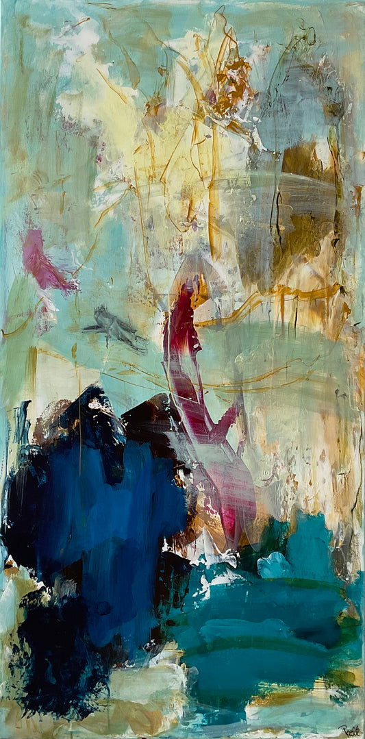 Abstrakt maleri, 100x50 cm, ”SHE WHO DREAMS