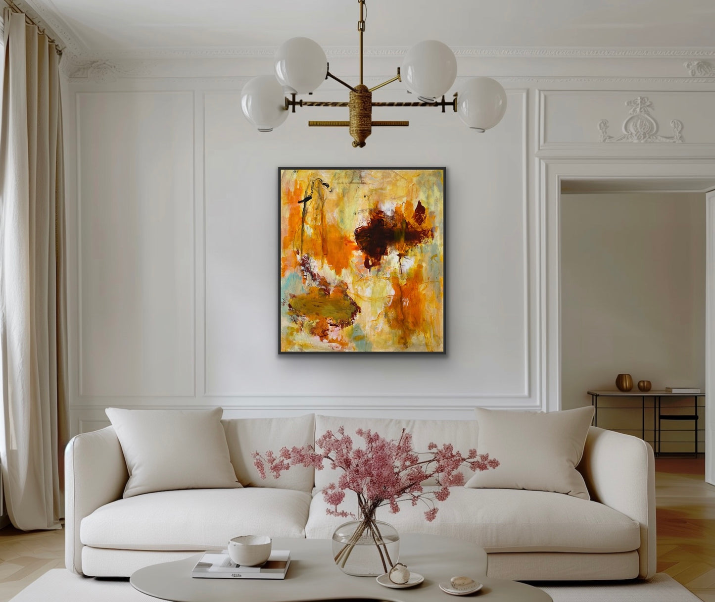 Abstrakt maleri, 100x90 cm, ”SIMPLE JOY”