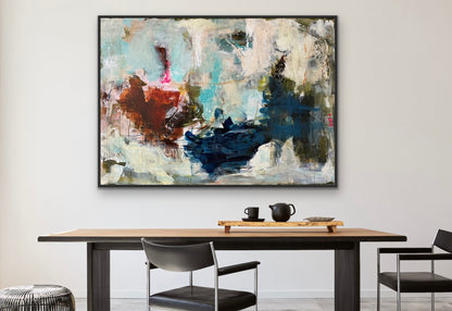 Abstrakt maleri, 100x140 cm, "LIGHTS WILL GUIDE YOU”