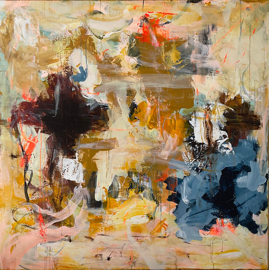 Abstrakt maleri, 120x120cm, "Take a moment”