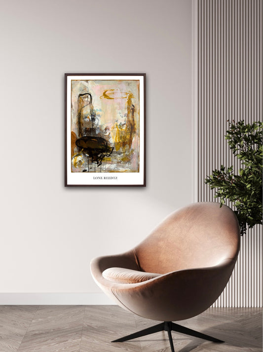 Abstrakt kunstplakat, 62x44 cm, "Fellowship" - Limited Edition by Lone Reedtz , Abstrakt ekspressiv kunstplakat