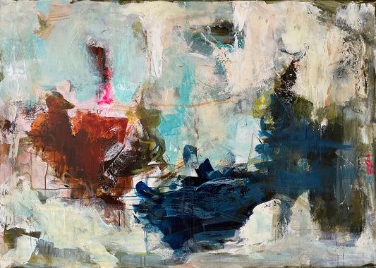 Abstrakt maleri, 100x140 cm, "LIGHTS WILL GUIDE YOU”