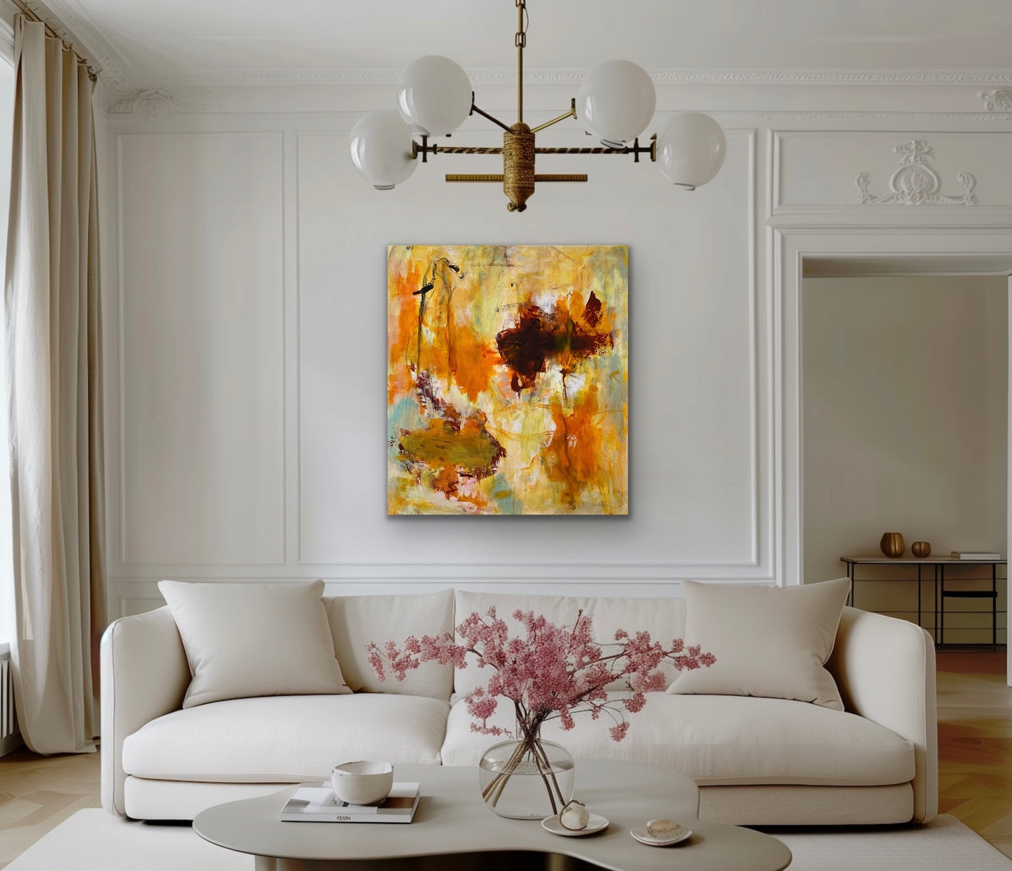 Abstrakt maleri, 100x90 cm, ”SIMPLE JOY”