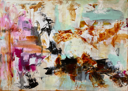 Abstrakt maleri, 100x140 cm, "CATCH A FEELING”