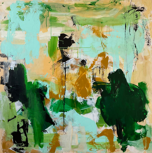 Abstrakt maleri, 100x100 cm, “FAITH”