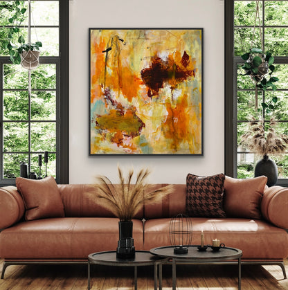 Abstrakt maleri, 100x90 cm, ”SIMPLE JOY”