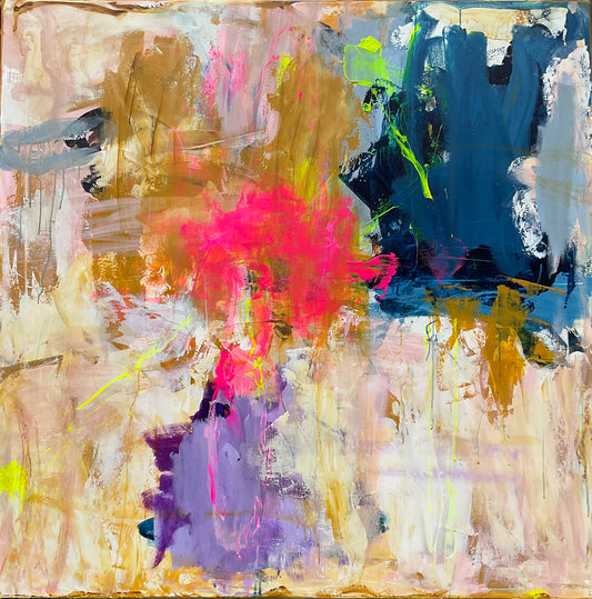 Abstrakt maleri, 120x120 cm, "ALWAYS IN MY HEART”