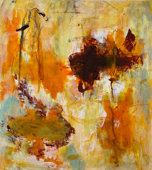 Abstrakt maleri, 100x90 cm, ”SIMPLE JOY”