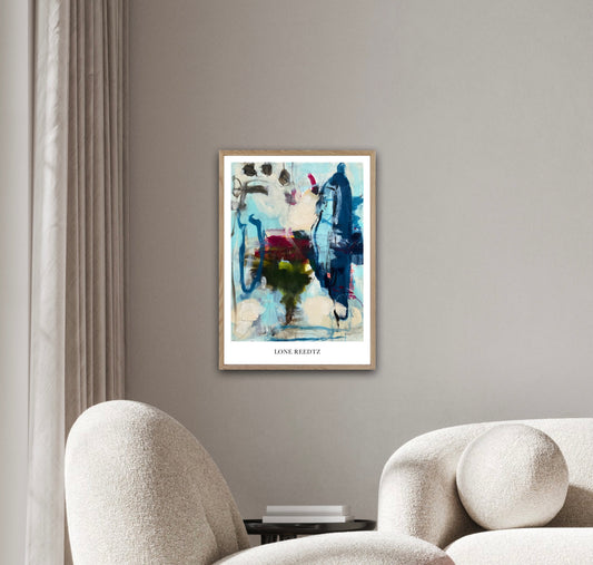Abstrakt kunstplakat, 62x44 cm, "Lily" - Limited Edition by Lone Reedtz , Abstrakt ekspressiv kunstplakat