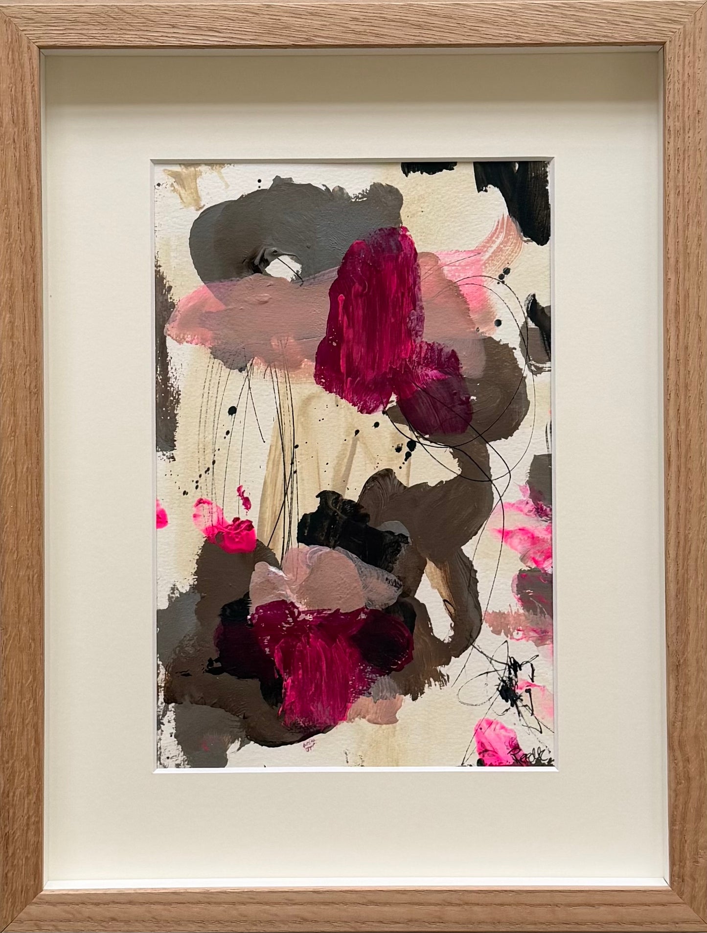 Paperwork, 40x30 cm, i boksramme i massiv egetræ