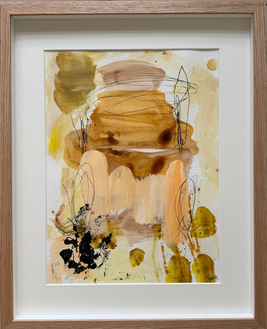 Paperwork, 50x40 cm, med massiv egetræs boksramme