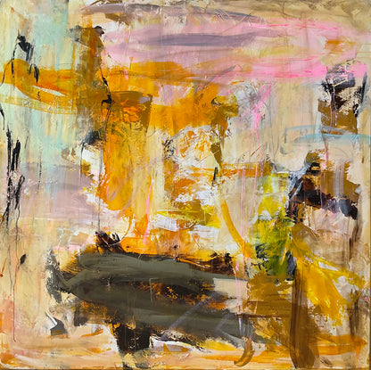 Abstrakt maleri, 120x120 cm, "TIME"
