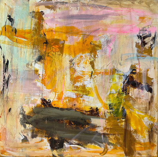 Abstrakt maleri, 120x120 cm, "TIME"