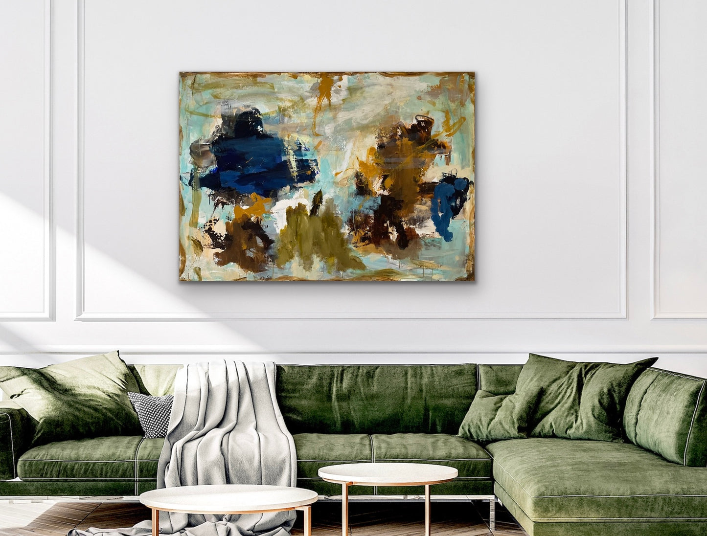 100x140 cm, "FOLLOW THE BUTTERFLY” by Lone Reedtz , Abstrakt ekspressivt akrylmaleri på lærred