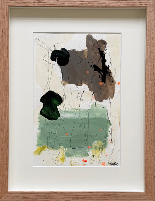 Paperwork, 40x30 cm, i massiv egetræs boksramme