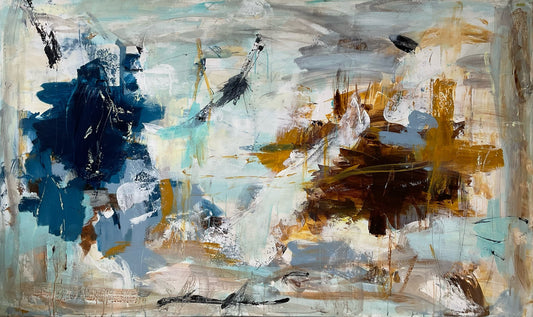 Abstrakt maleri, 90x150 cm, "POESIENS VINGESUS”