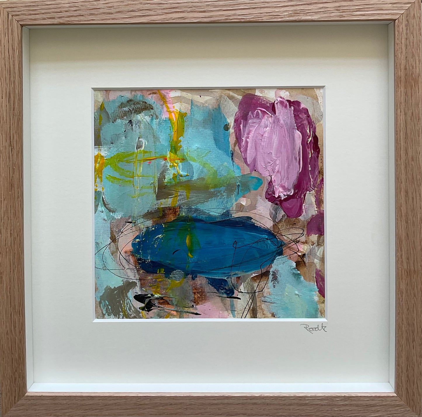 Paperwork, 30x30 cm, i boksramme af massivt egetræ