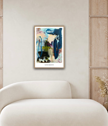 Abstrakt kunstplakat, 62x44 cm, "Touch the sky" - Limited Edition by Lone Reedtz , Abstrakt ekspressiv kunstplakat