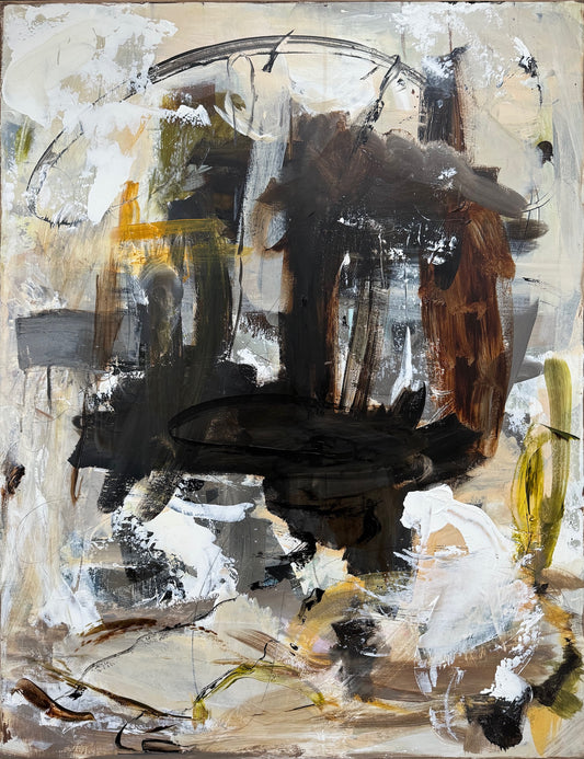Abstrakt maleri, 70x90 cm, "Trætoppenes sang” by Lone Reedtz , Abstrakt ekspressivt akrylmaleri på lærred Uden ramme