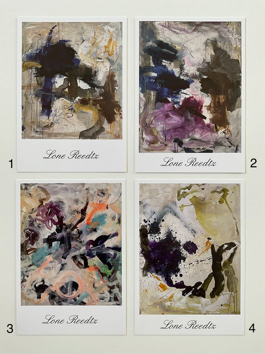 Kunsttryk kort, 21x15 cm - Pakke med 8 kort (Nr. 1 til 8) by Lone Reedtz ,