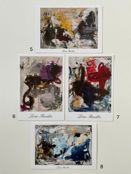 Kunsttryk kort, 21x15 cm - Pakke med 8 kort (Nr. 1 til 8) by Lone Reedtz ,