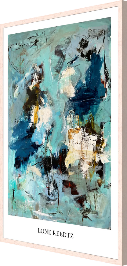 Different Worlds – Abstrakt kunsttryk af Lone Reedtz by Lone Reedtz , Abstrakt ekspressiv kunstplakat