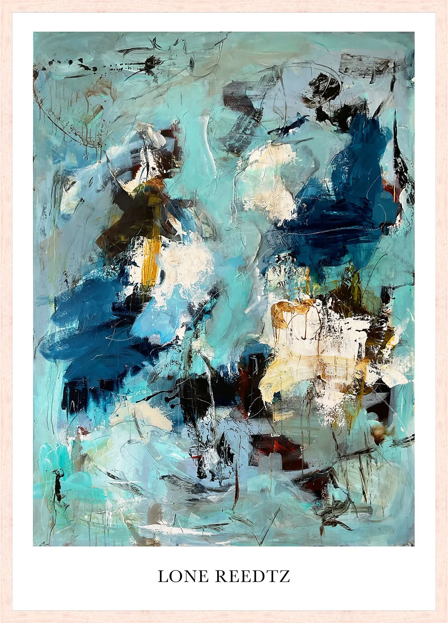 Different Worlds – Abstrakt kunsttryk af Lone Reedtz by Lone Reedtz , Abstrakt ekspressiv kunstplakat