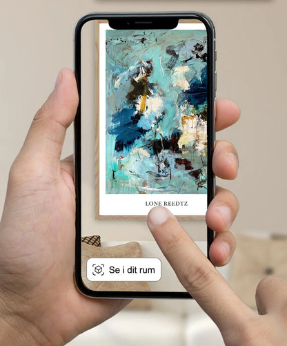 Different Worlds – Abstrakt kunsttryk af Lone Reedtz by Lone Reedtz , Abstrakt ekspressiv kunstplakat