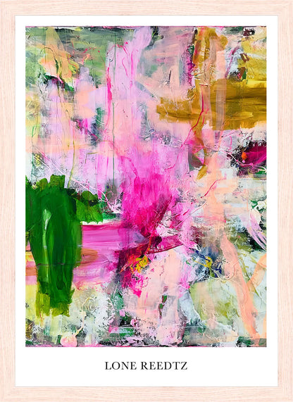 Dream vision – Abstrakt kunsttryk af Lone Reedtz by Lone Reedtz , Abstrakt ekspressiv kunstplakat 30 x 21 cm (A4) Kunsttryk + Ramme