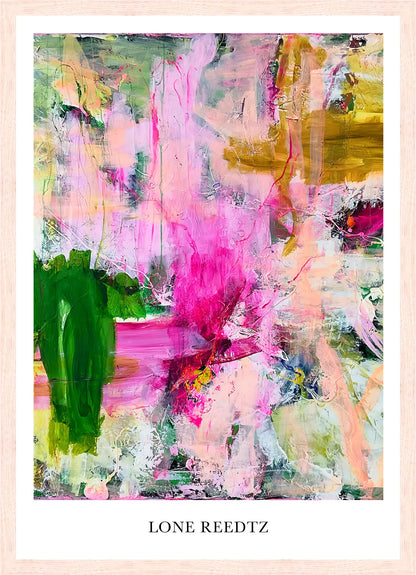 Dream vision – Abstrakt kunsttryk af Lone Reedtz by Lone Reedtz , Abstrakt ekspressiv kunstplakat 42 x 30 cm (A3) Kunsttryk + Ramme