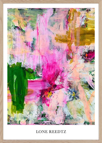 Dream vision – Abstrakt kunsttryk af Lone Reedtz by Lone Reedtz , Abstrakt ekspressiv kunstplakat 60 x 42 cm (A2) Kunsttryk + Ramme