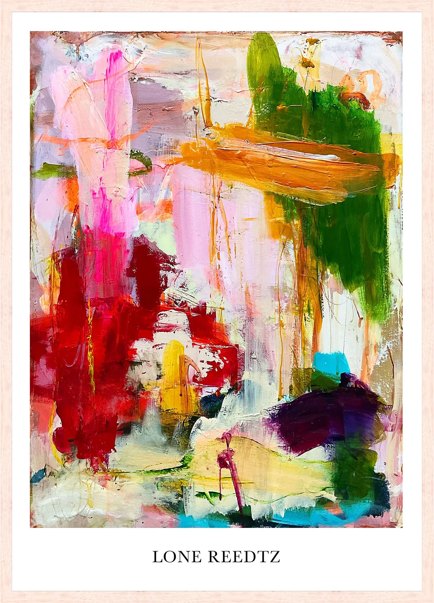 Everywhere – Abstrakt kunsttryk af Lone Reedtz by Lone Reedtz , Abstrakt ekspressiv kunstplakat