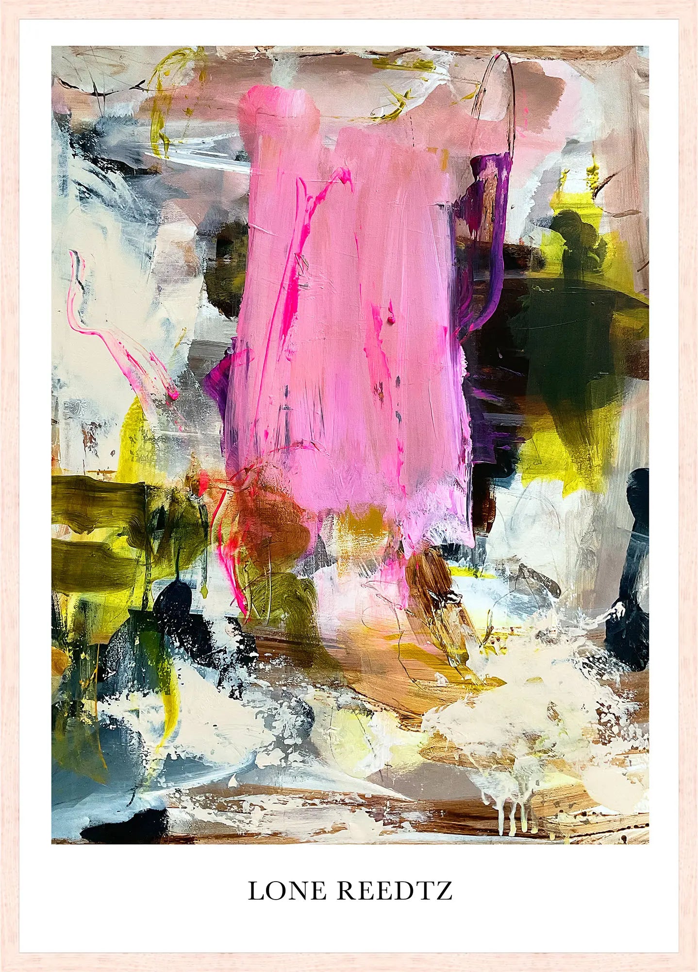 Family – Abstrakt kunsttryk af Lone Reedtz by Lone Reedtz , Abstrakt ekspressiv kunstplakat