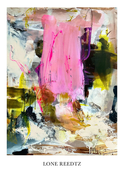 Family – Abstrakt kunsttryk af Lone Reedtz by Lone Reedtz , Abstrakt ekspressiv kunstplakat Kunsttryk