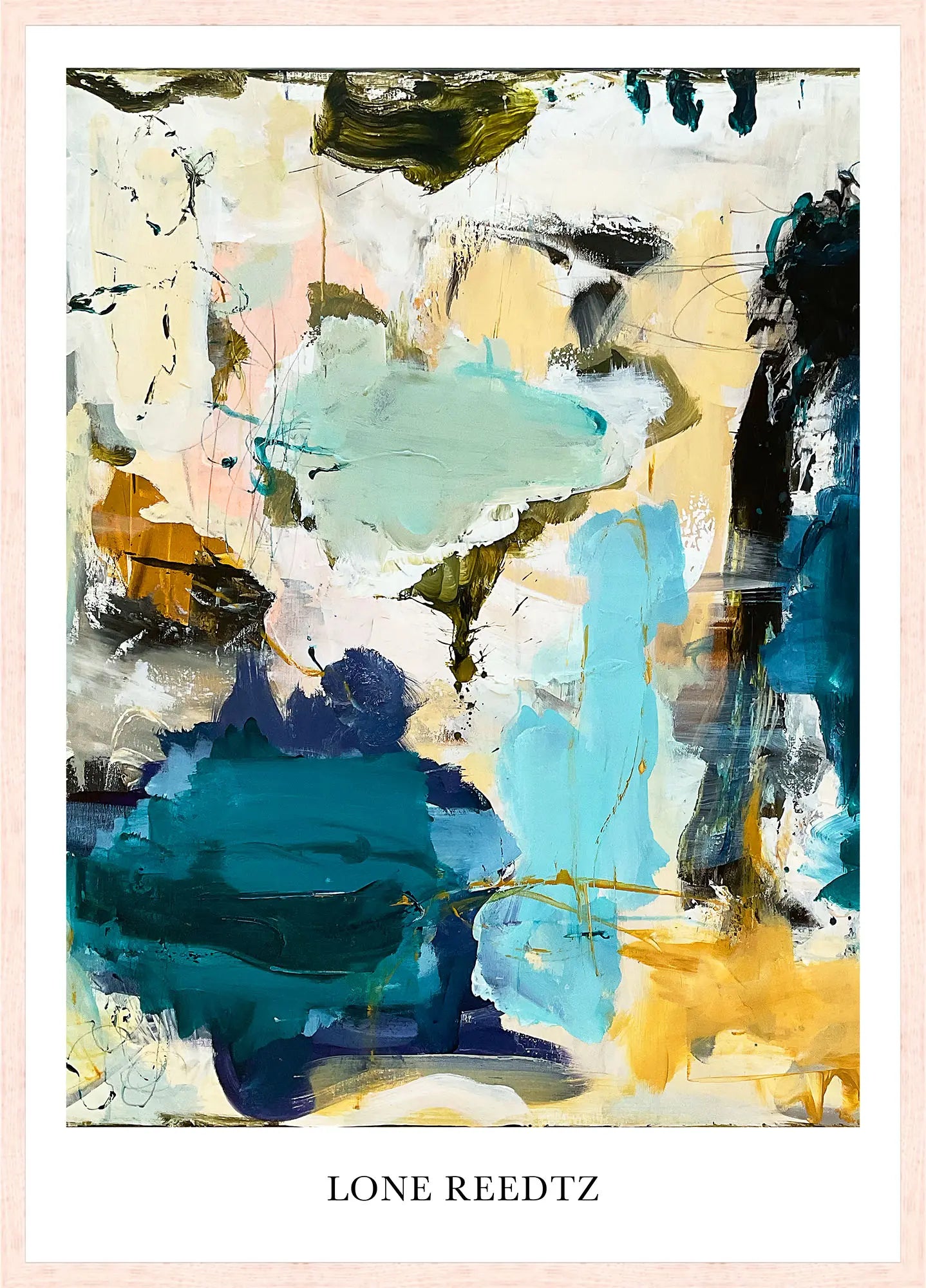 Flow – Abstrakt kunsttryk af Lone Reedtz by Lone Reedtz , Abstrakt ekspressiv kunstplakat