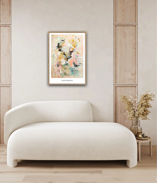 Happiness – Abstrakt kunsttryk af Lone Reedtz by Lone Reedtz , Abstrakt ekspressiv kunstplakat