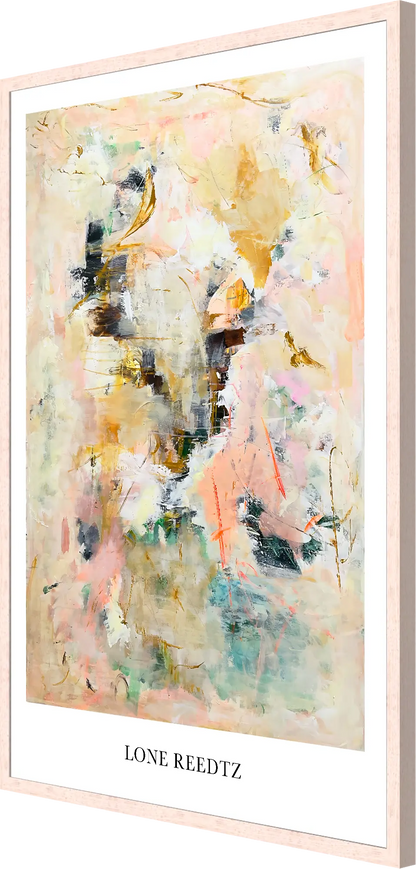 Happiness – Abstrakt kunsttryk af Lone Reedtz by Lone Reedtz , Abstrakt ekspressiv kunstplakat