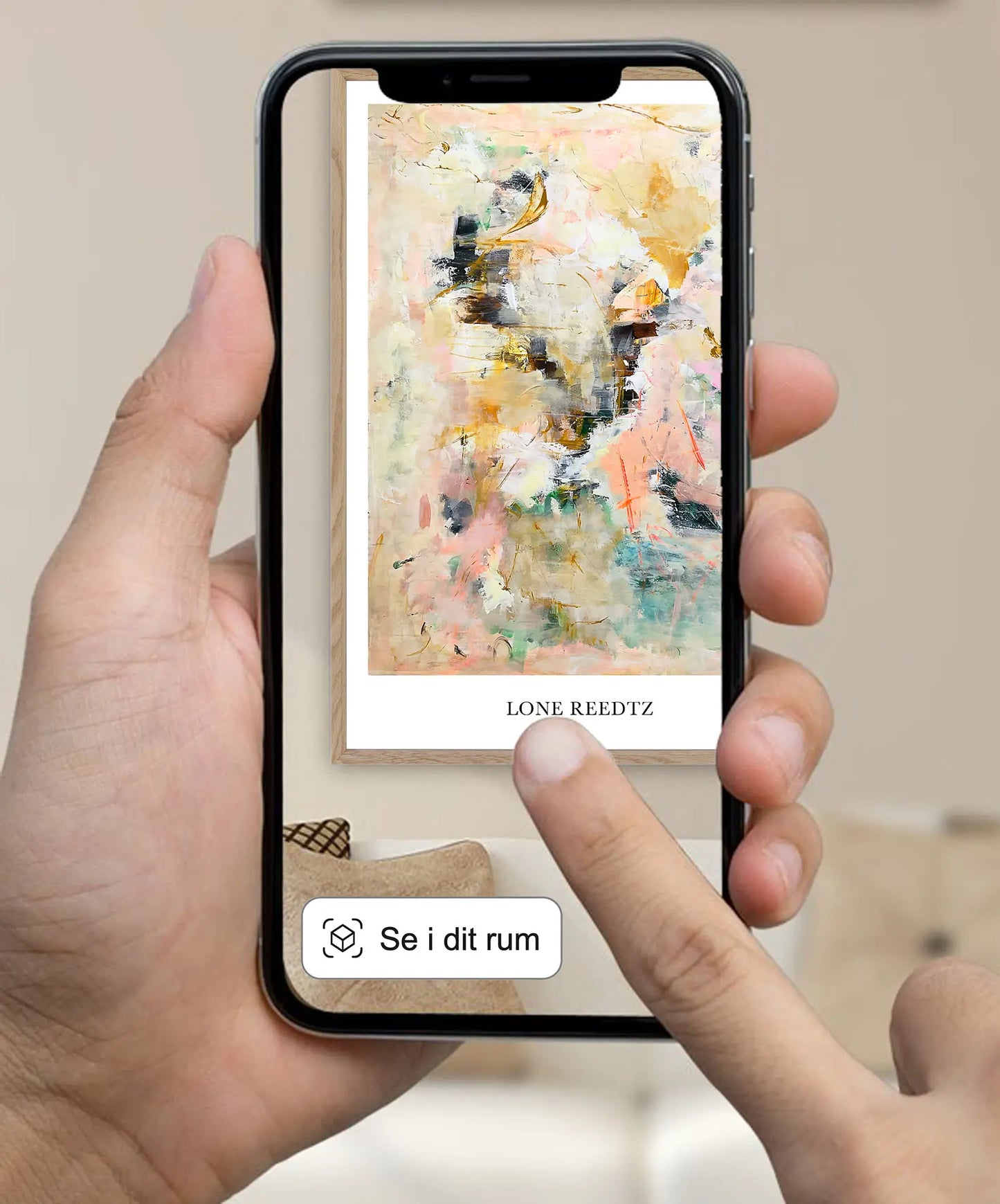 Happiness – Abstrakt kunsttryk af Lone Reedtz by Lone Reedtz , Abstrakt ekspressiv kunstplakat