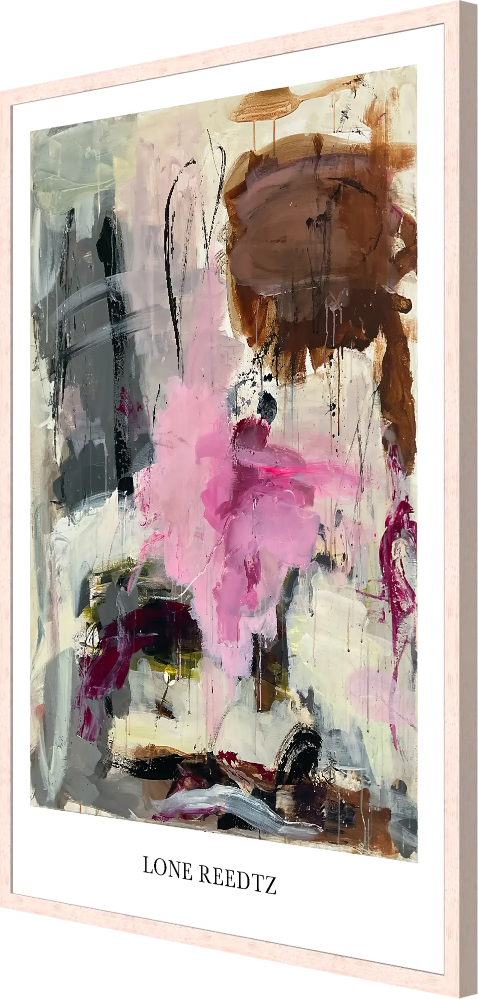 Happy Heart – Abstrakt kunsttryk af Lone Reedtz by Lone Reedtz , Abstrakt ekspressiv kunstplakat