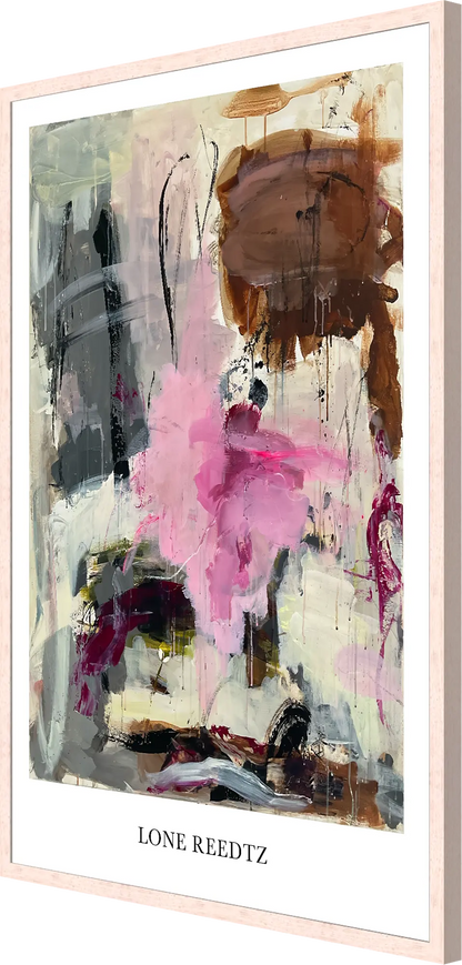 Happy Heart – Abstrakt kunsttryk af Lone Reedtz by Lone Reedtz , Abstrakt ekspressiv kunstplakat