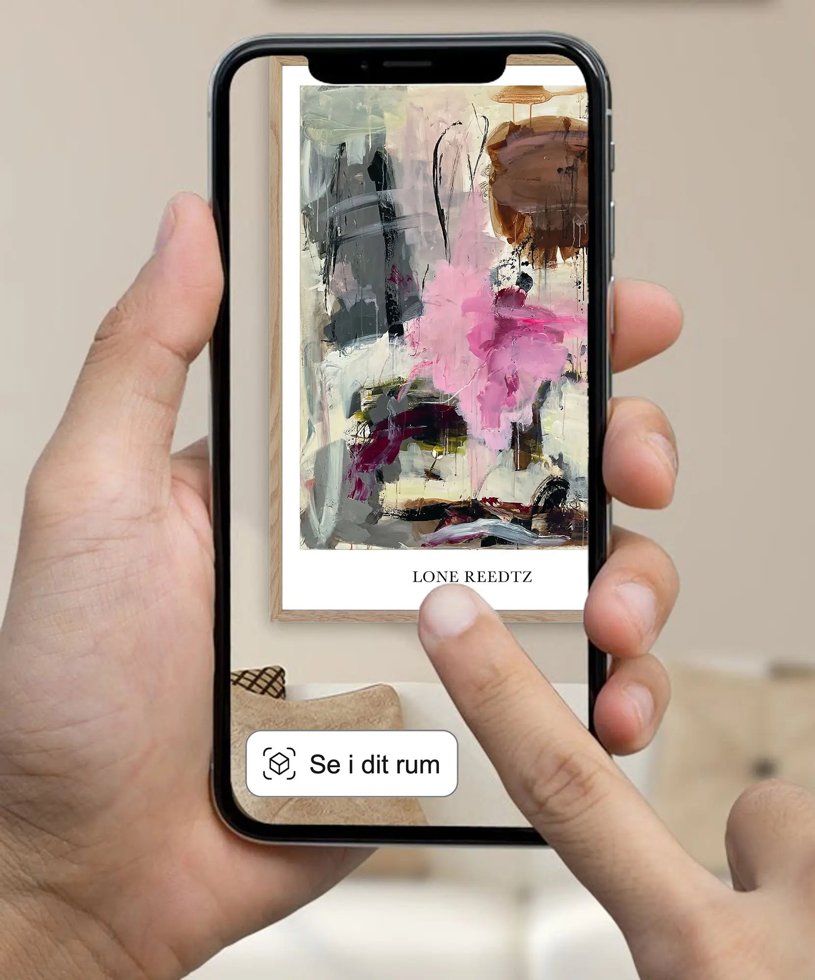 Happy Heart – Abstrakt kunsttryk af Lone Reedtz by Lone Reedtz , Abstrakt ekspressiv kunstplakat