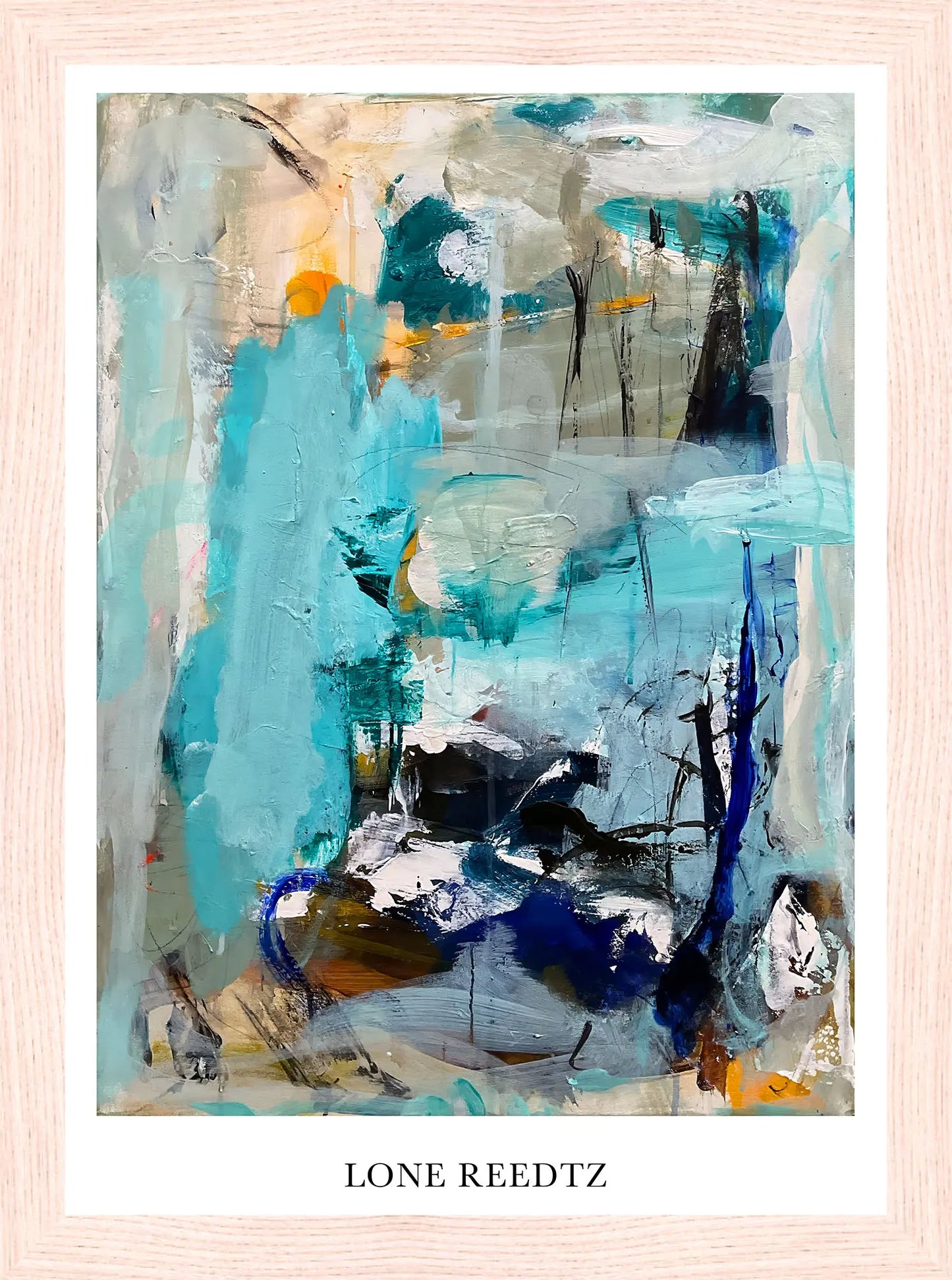 In your eyes – Abstrakt kunsttryk af Lone Reedtz by Lone Reedtz , Abstrakt ekspressiv kunstplakat 21 x 15 cm (A5) Kunsttryk + Ramme