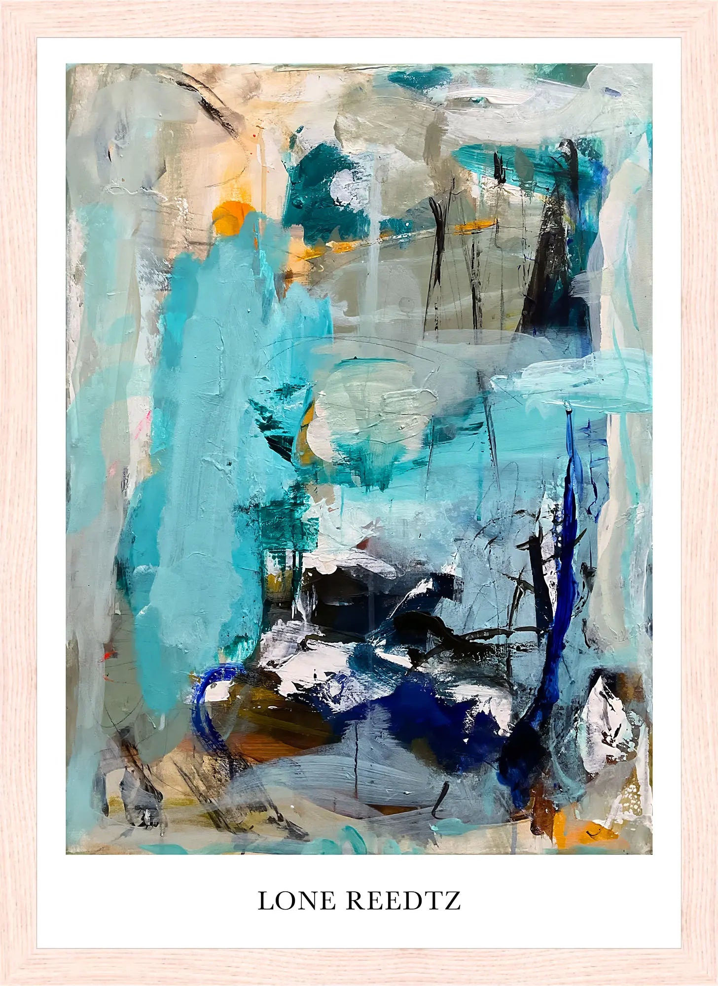 In your eyes – Abstrakt kunsttryk af Lone Reedtz by Lone Reedtz , Abstrakt ekspressiv kunstplakat 30 x 21 cm (A4) Kunsttryk + Ramme