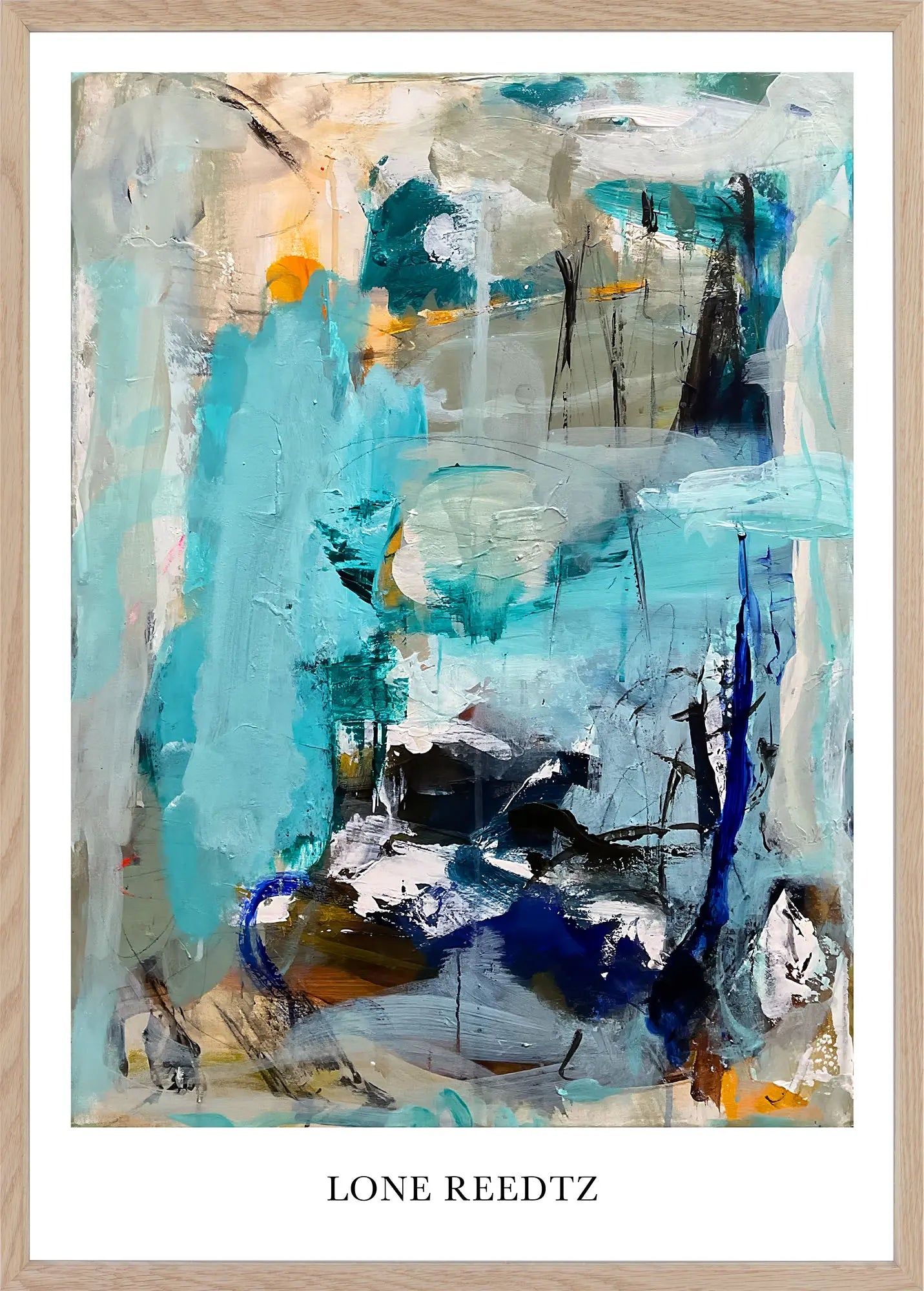 In your eyes – Abstrakt kunsttryk af Lone Reedtz by Lone Reedtz , Abstrakt ekspressiv kunstplakat 60 x 42 cm (A2) Kunsttryk + Ramme