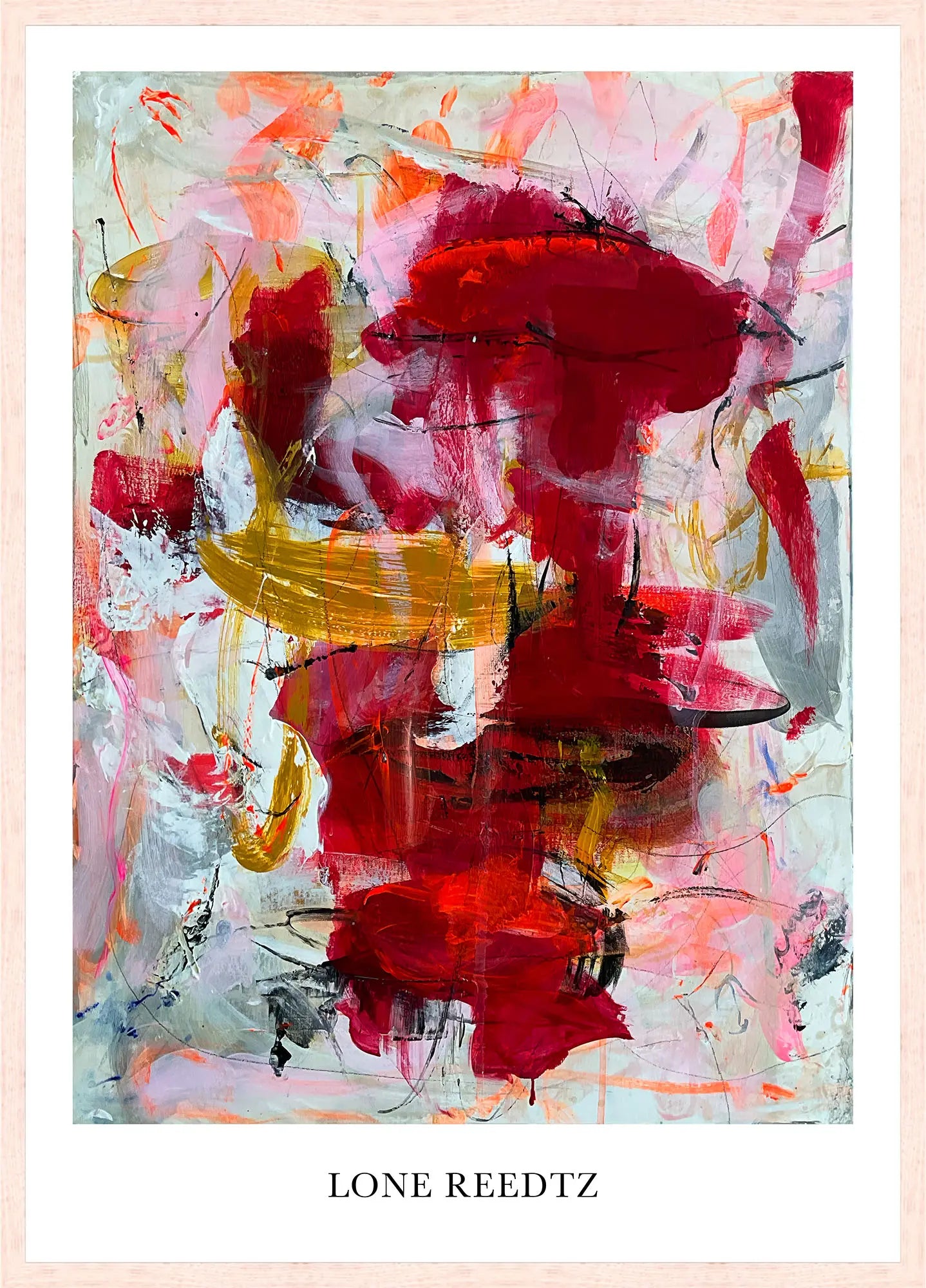 Laid back – Abstrakt kunsttryk af Lone Reedtz by Lone Reedtz , Abstrakt ekspressiv kunstplakat