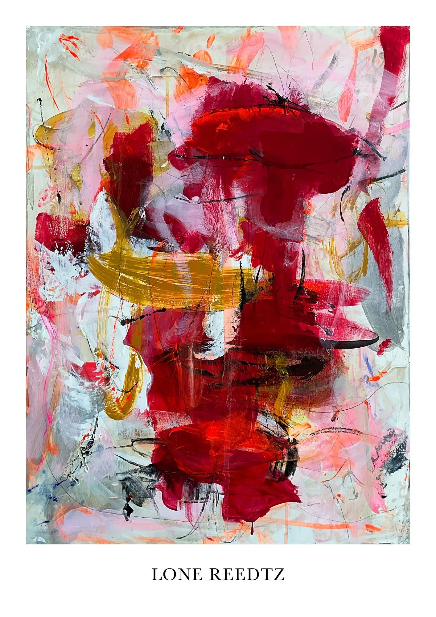 Laid back – Abstrakt kunsttryk af Lone Reedtz by Lone Reedtz , Abstrakt ekspressiv kunstplakat Kunsttryk