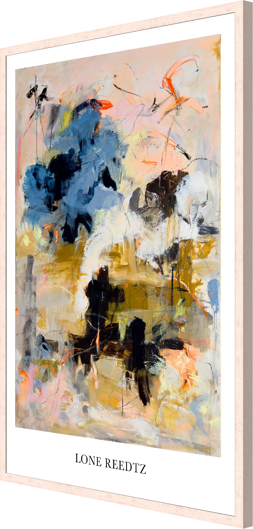 Lights - Abstrakt kunsttryk af Lone Reedtz by Lone Reedtz , Abstrakt ekspressiv kunstplakat