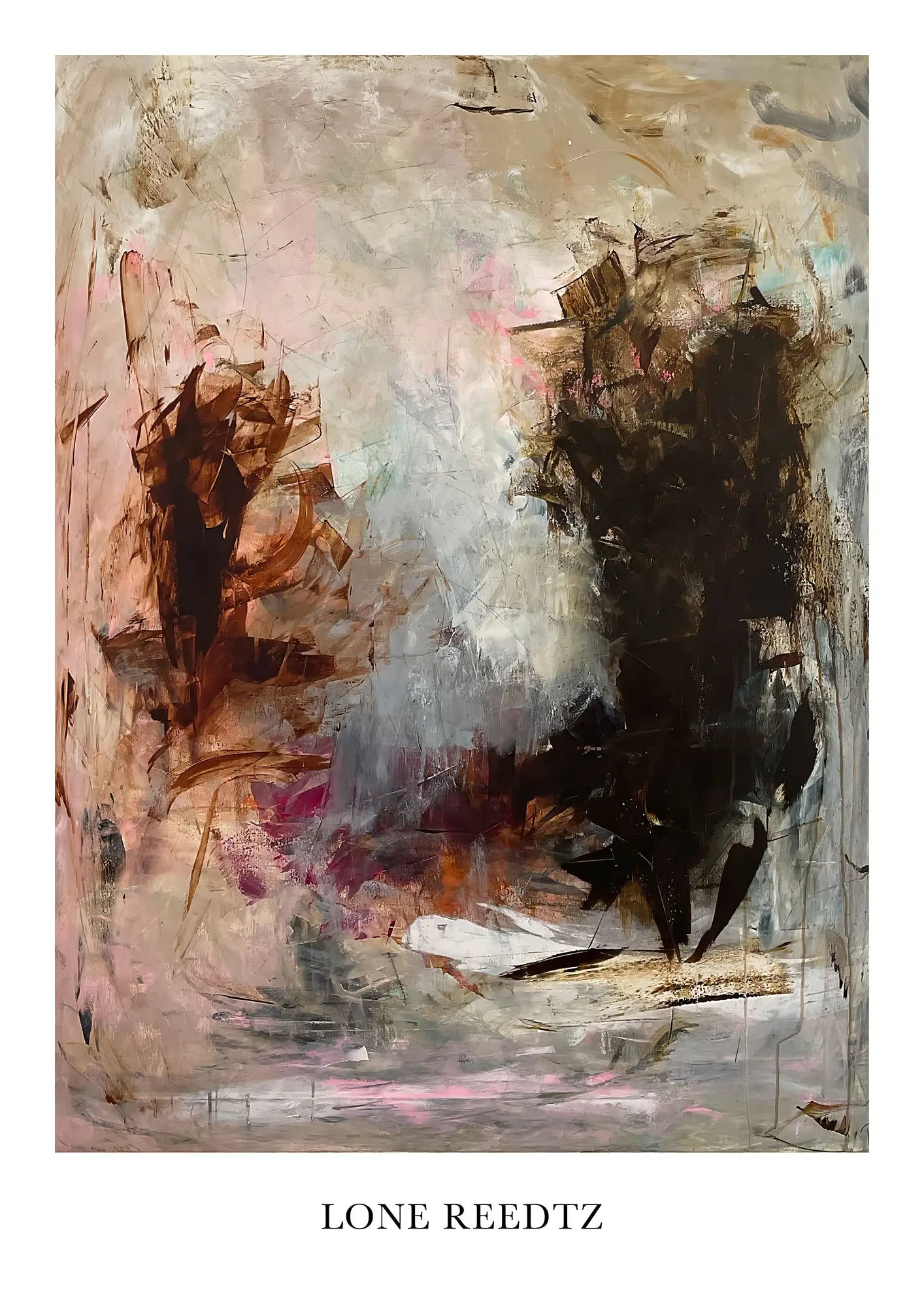 Live and dance – Abstrakt kunsttryk af Lone Reedtz by Lone Reedtz , Abstrakt ekspressiv kunstplakat Kunsttryk